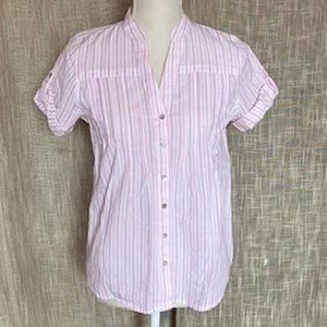 Preswick &Moore Petite Cotton Striped Blouse